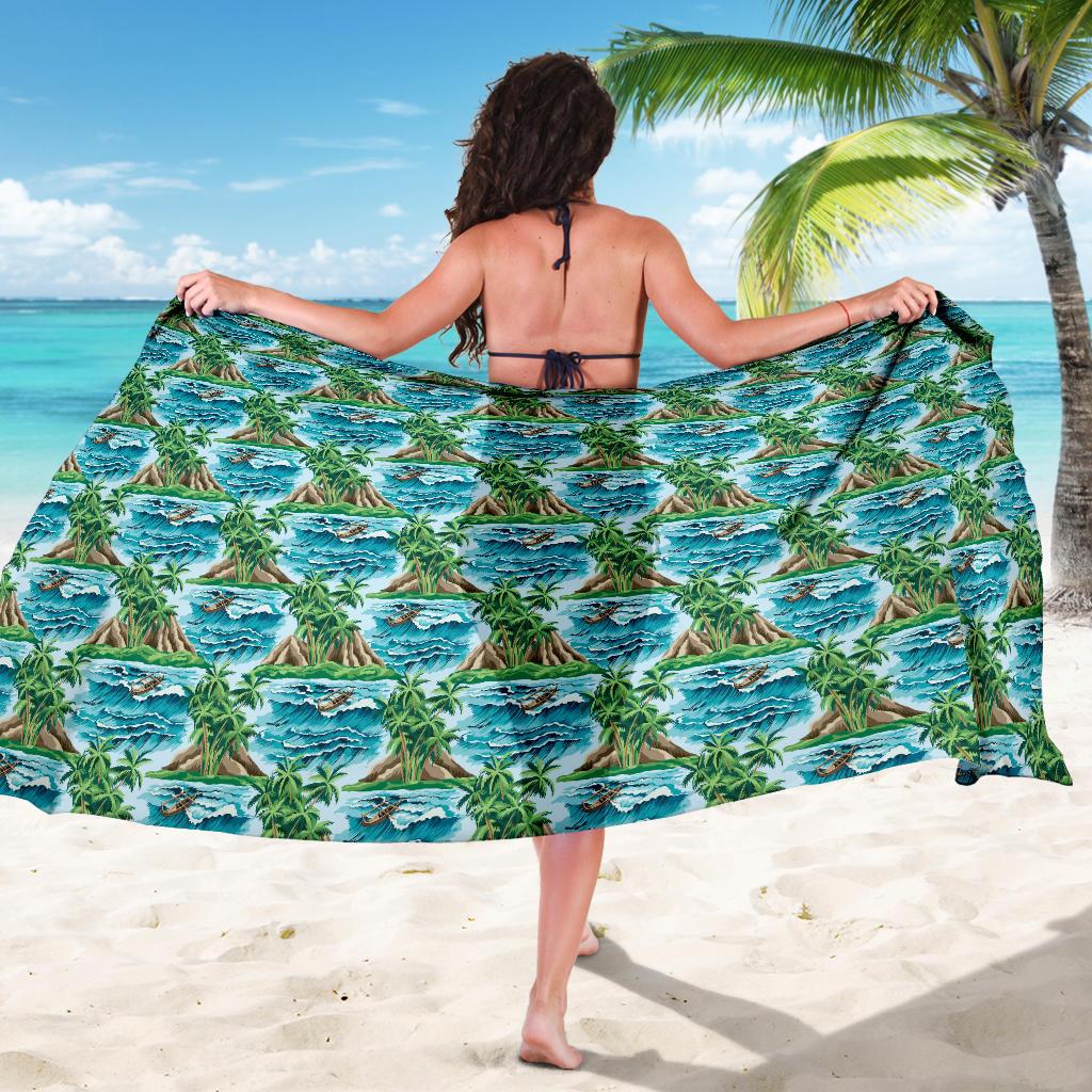 Palm Tree Hawaiian Themed Design Print Sarong Pareo Wrap