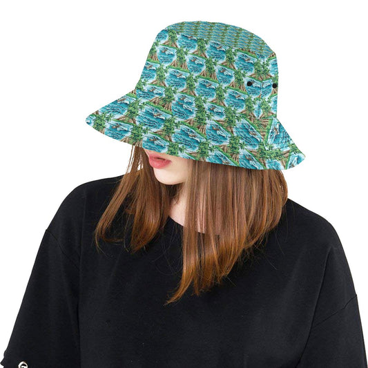 Palm Tree Hawaiian Themed Design Print Unisex Bucket Hat