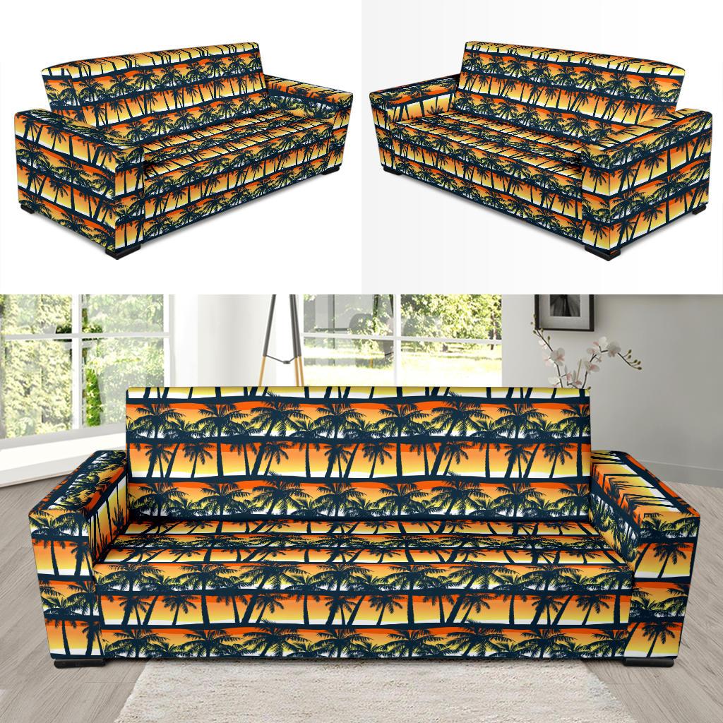 Palm Tree Sunset Design Print Sofa Slipcover-JTAMIGO.COM