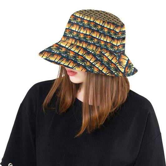 Palm Tree Sunset Design Print Unisex Bucket Hat
