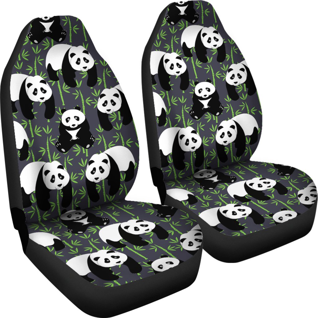 Panda Bear Bamboo Themed Print Universal Fit Car Seat Covers