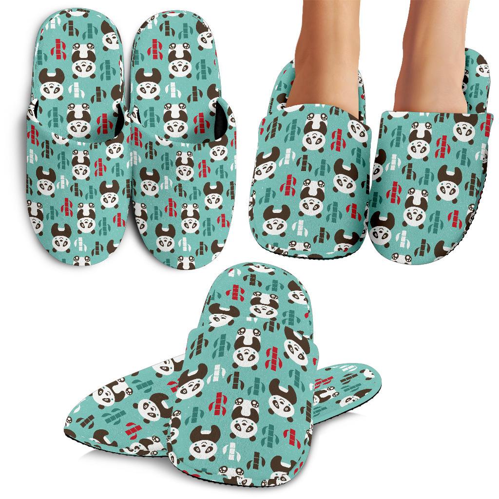 Panda Bear Cute Themed Print House Slippers