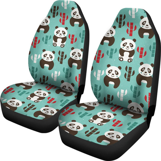 Panda Bear Cute Themed Print Universal Fit Car Seat Covers