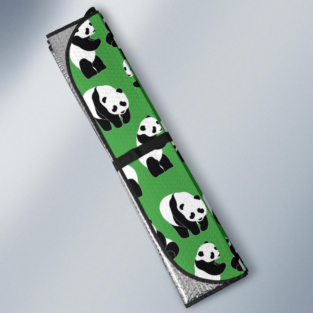 Panda Bear Pattern Themed Print Car Sun Shade For Windshield