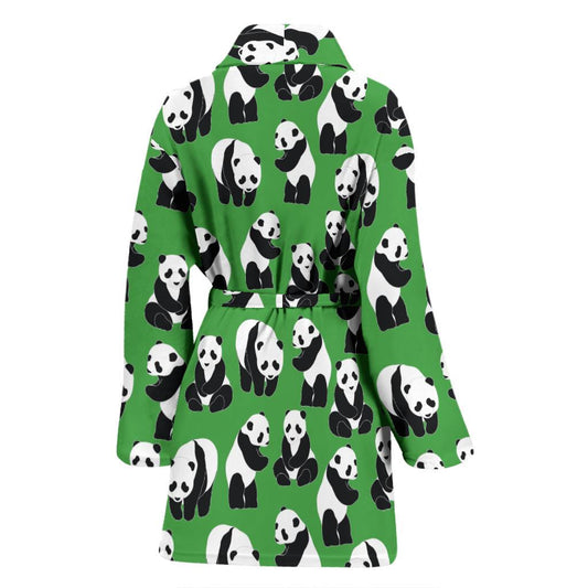 Panda Bear Pattern Themed Print Women Bath Robe-JTAMIGO.COM