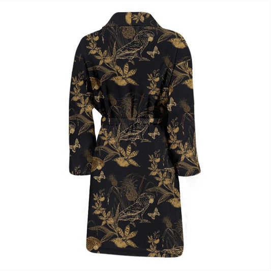 Parakeet Pattern Print Design A05 Men Bathrobe-JORJUNE.COM