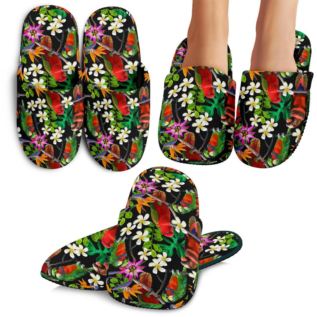 Parrot Design Print House Slippers