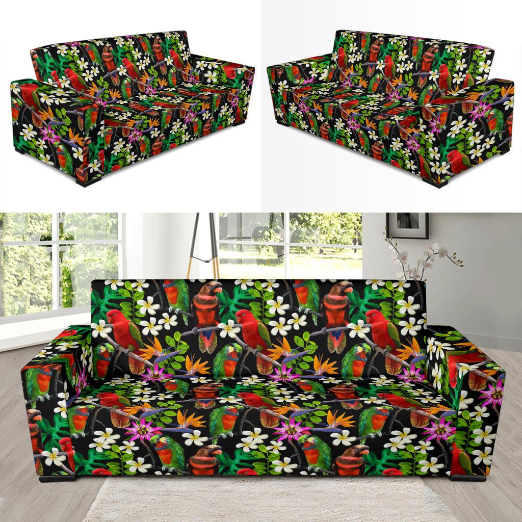 Parrot Design Print Sofa Slipcover-JTAMIGO.COM
