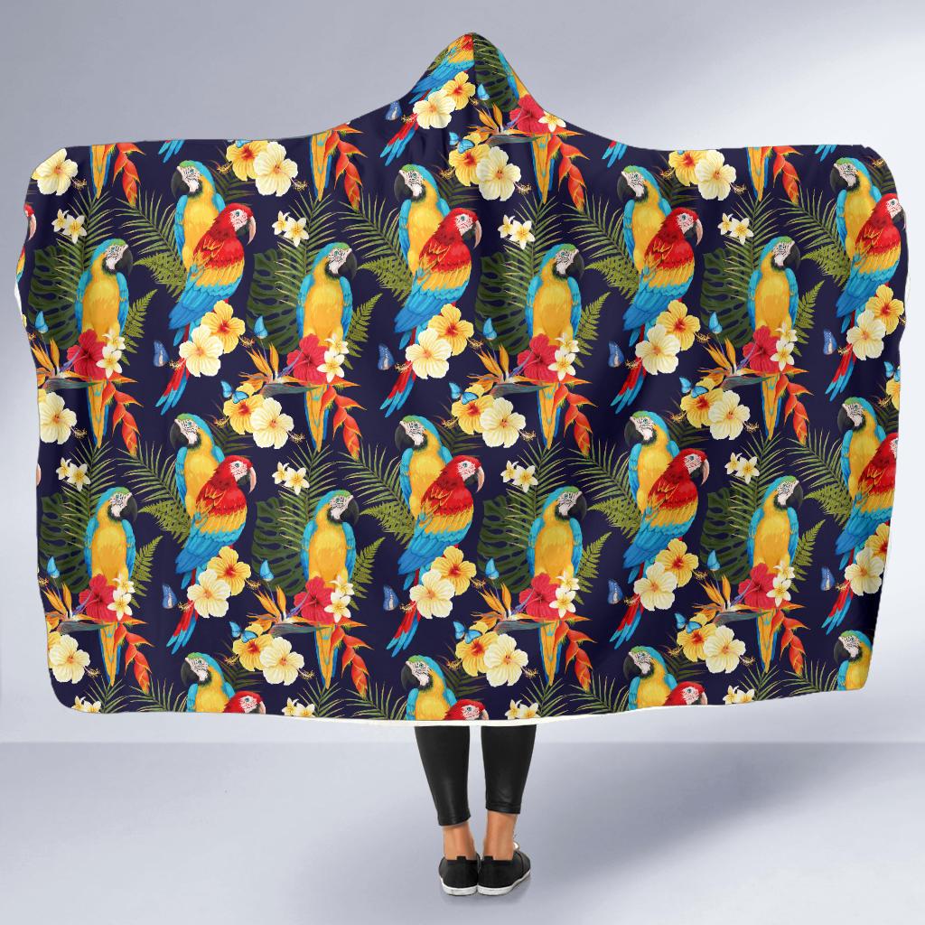 Parrot Themed Design Hooded Blanket-JTAMIGO.COM