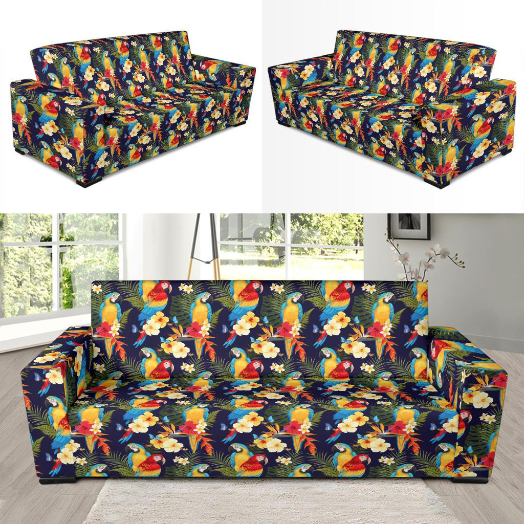 Parrot Themed Design Sofa Slipcover-JTAMIGO.COM