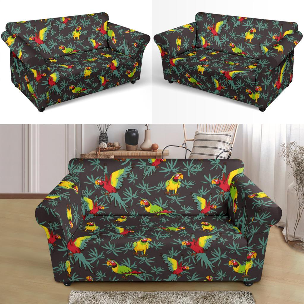 Parrot Themed Print Loveseat Slipcover-JTAMIGO.COM