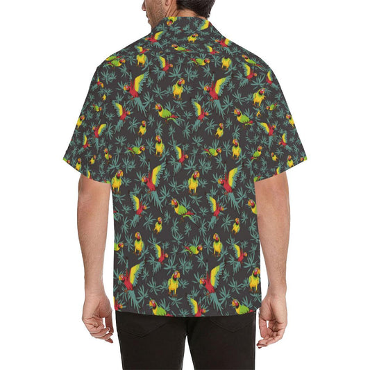 Parrot Themed Print Men Aloha Hawaiian Shirt