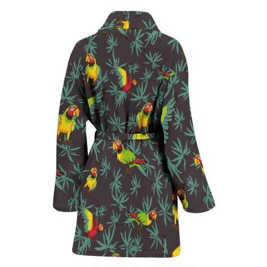 Parrot Themed Print Women Bath Robe-JTAMIGO.COM
