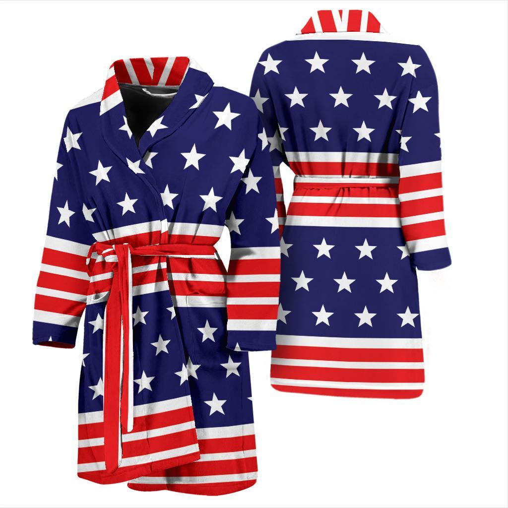 Patriotic Pattern Print Design A04 Men Bathrobe-JORJUNE.COM