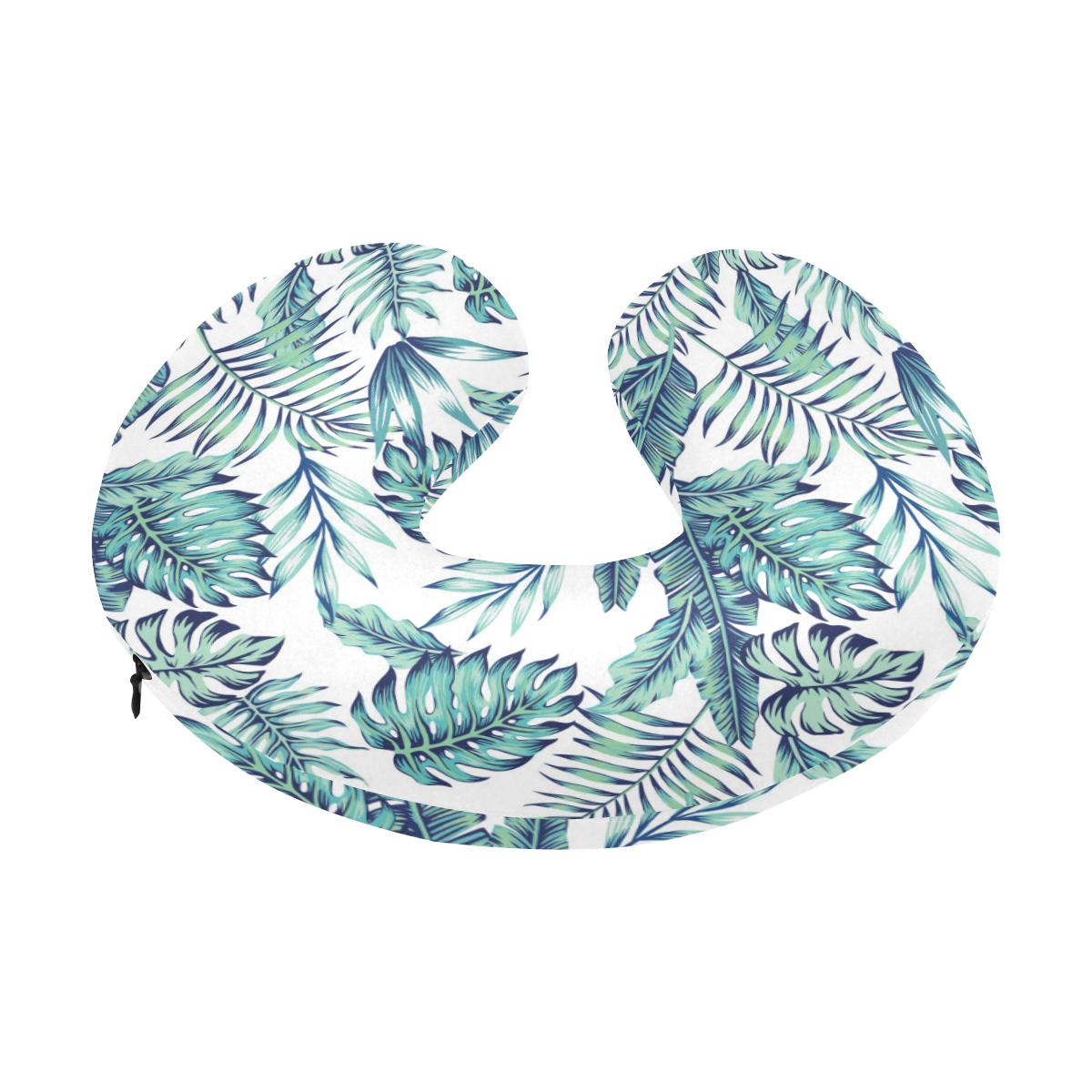 Pattern Tropical Palm Leaves U-Shaped Travel Neck Pillow-JTAMIGO.COM