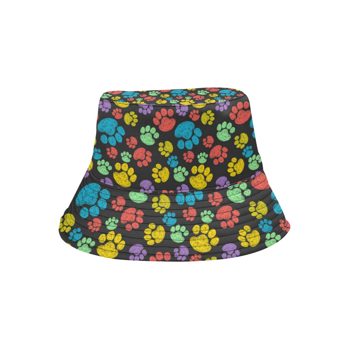 Paw Colorful Print Unisex Bucket Hat