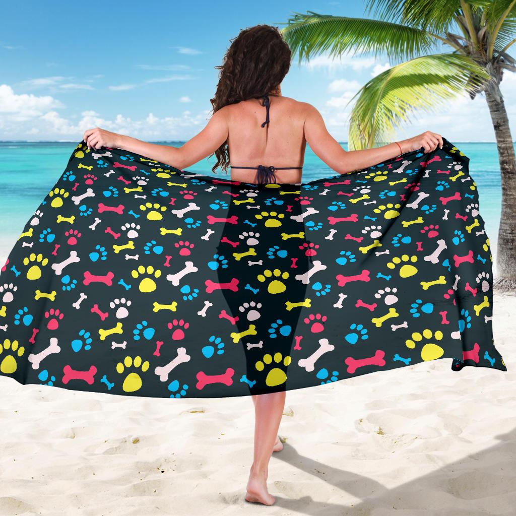 Paw Design Print Sarong Pareo Wrap