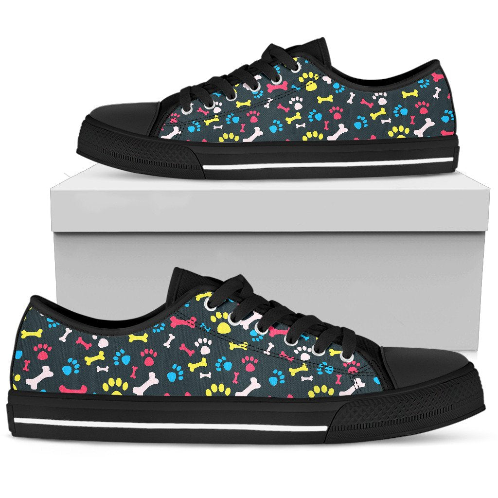 Paw Design Print Women Low Top Shoes-JTAMIGO.COM