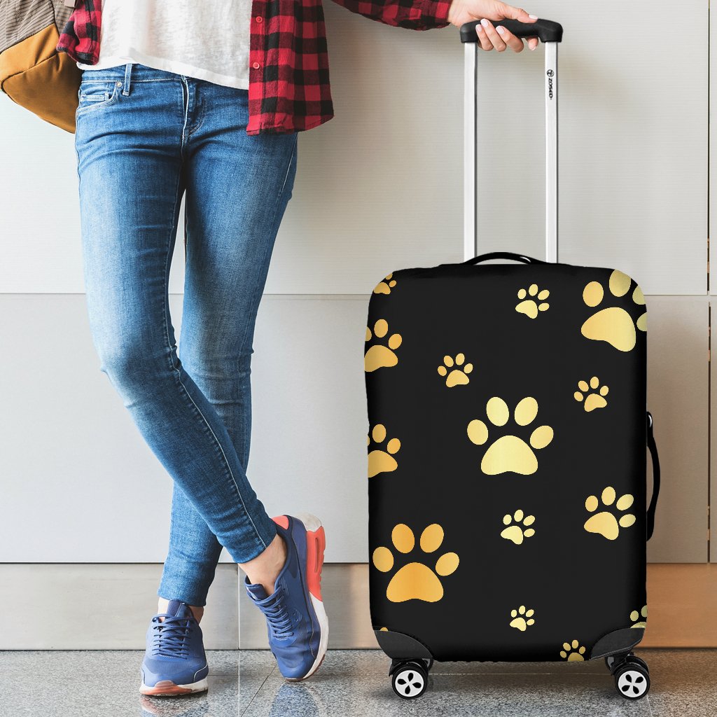 Paw Gold Print Luggage Cover Protector