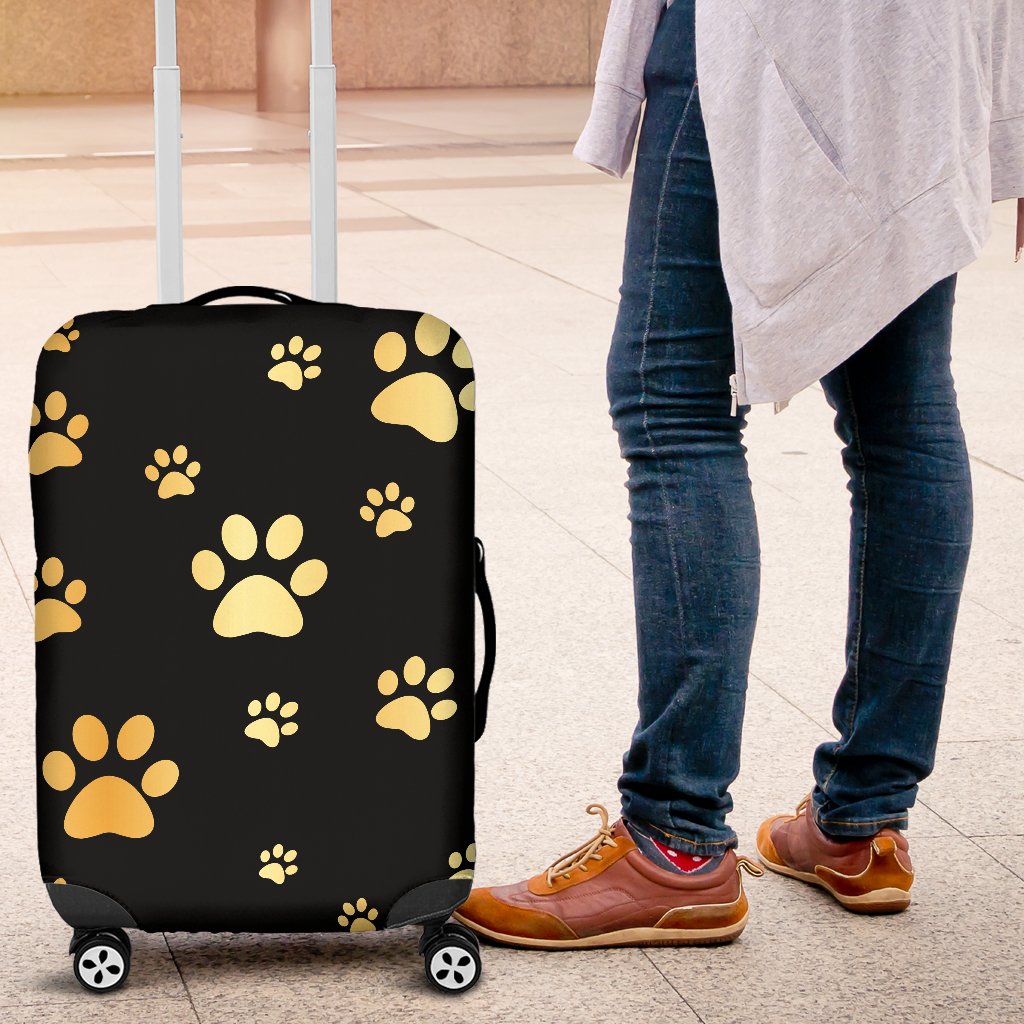 Paw Gold Print Luggage Cover Protector