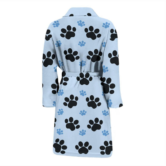Paw Pattern Print Design A04 Men Bathrobe-JORJUNE.COM