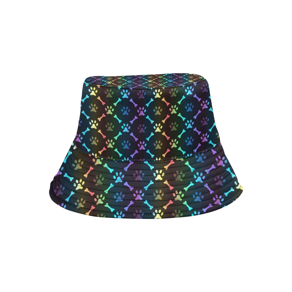 Paw Rainbow Print Unisex Bucket Hat