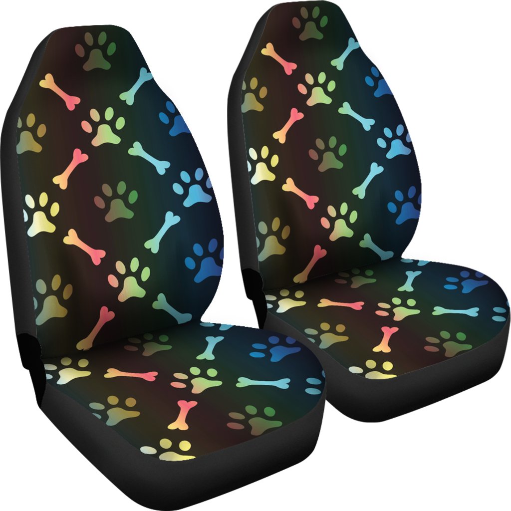 Paw Rainbow Print Universal Fit Car Seat Covers