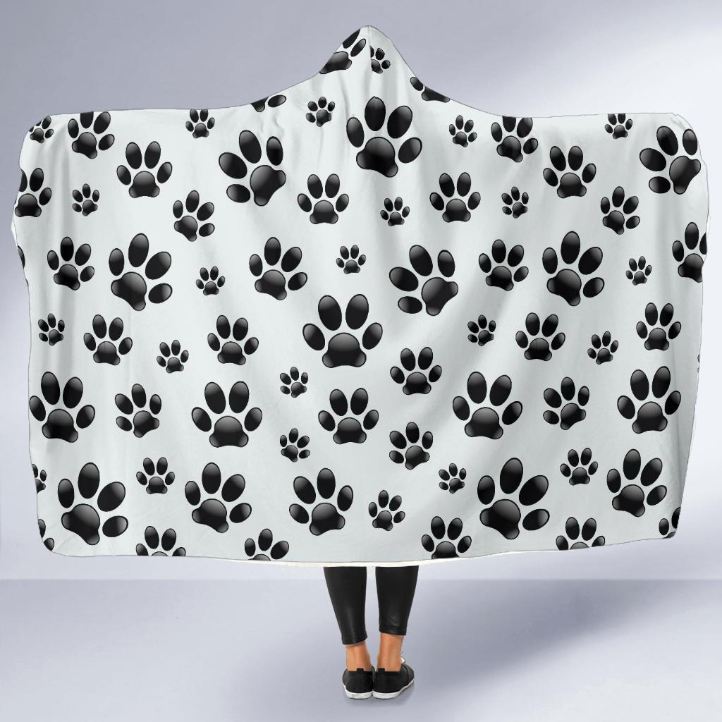 Paw Themed Print Hooded Blanket-JTAMIGO.COM