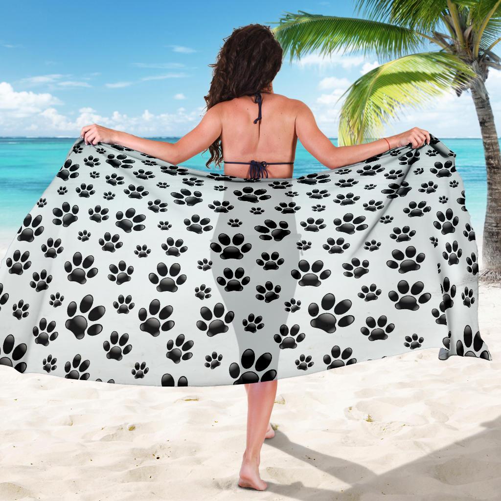 Paw Themed Print Sarong Pareo Wrap