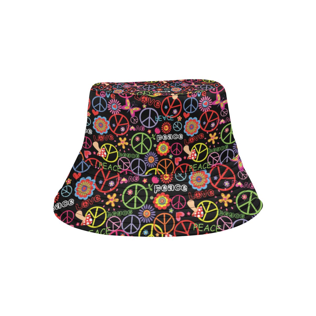 Peace Sign Colorful Design Print Unisex Bucket Hat