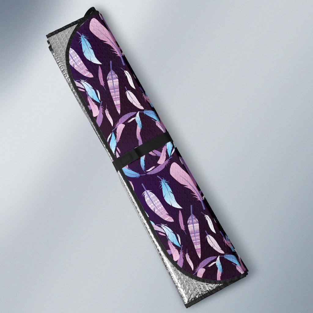 Peace Sign Feather Design Print Car Sun Shade For Windshield