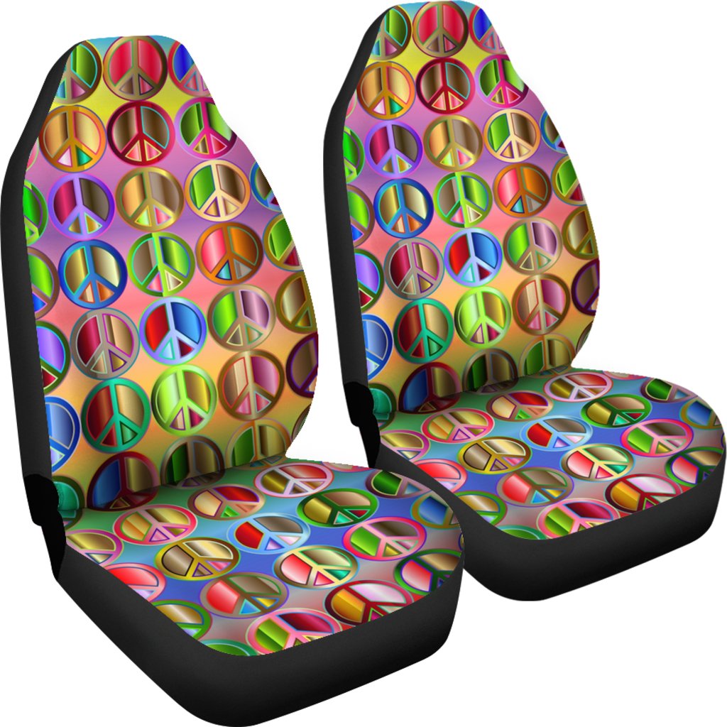 Peace Symbols Print Universal Fit Car Seat Covers
