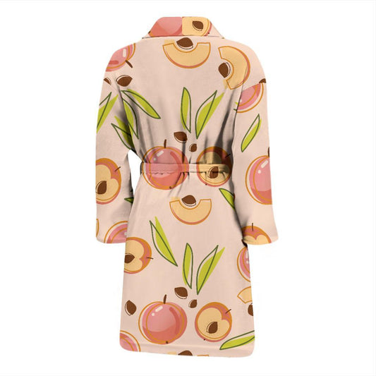 Peach Pattern Print Design A01 Men Bathrobe-JORJUNE.COM