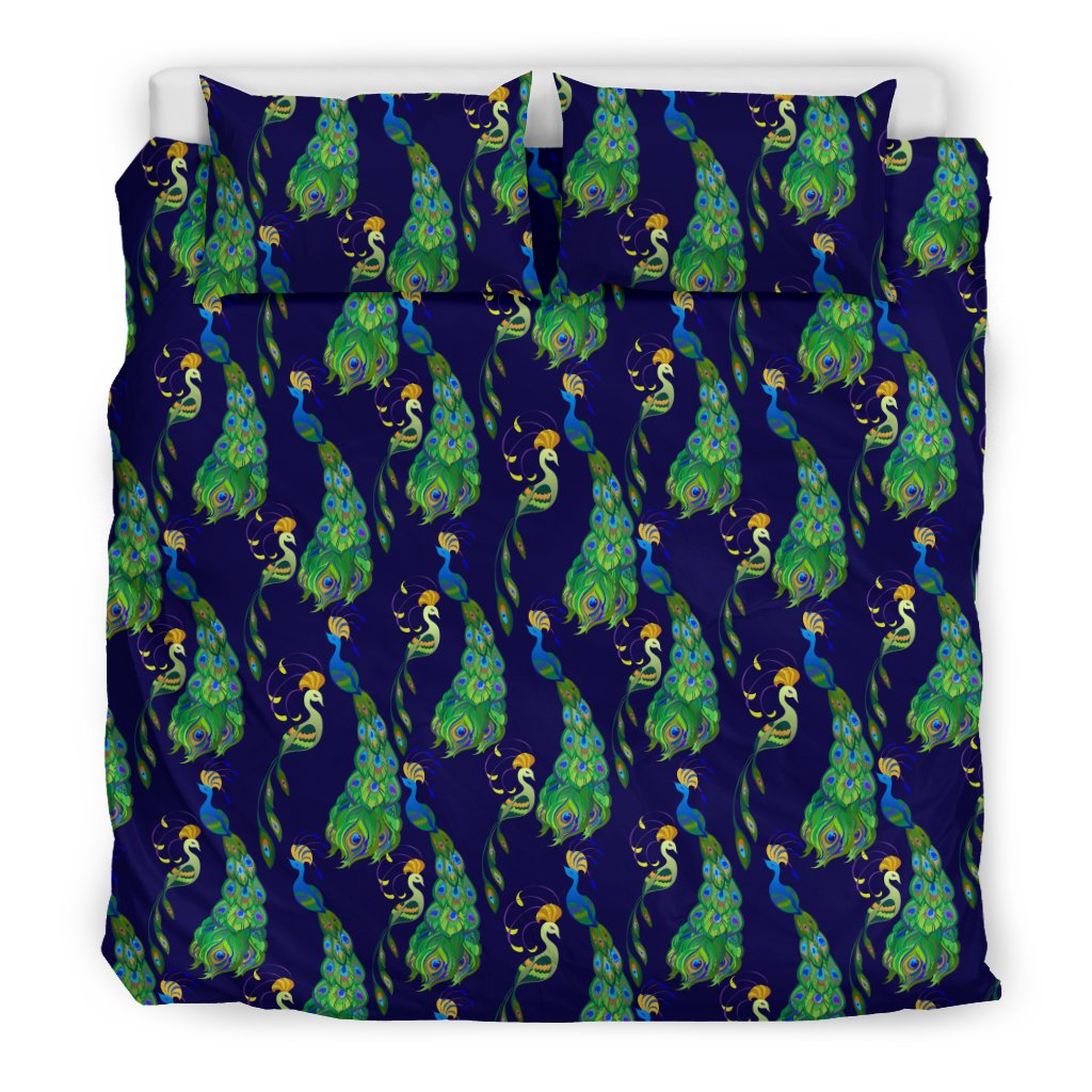 Peacock Art Design Print Duvet Cover Bedding Set