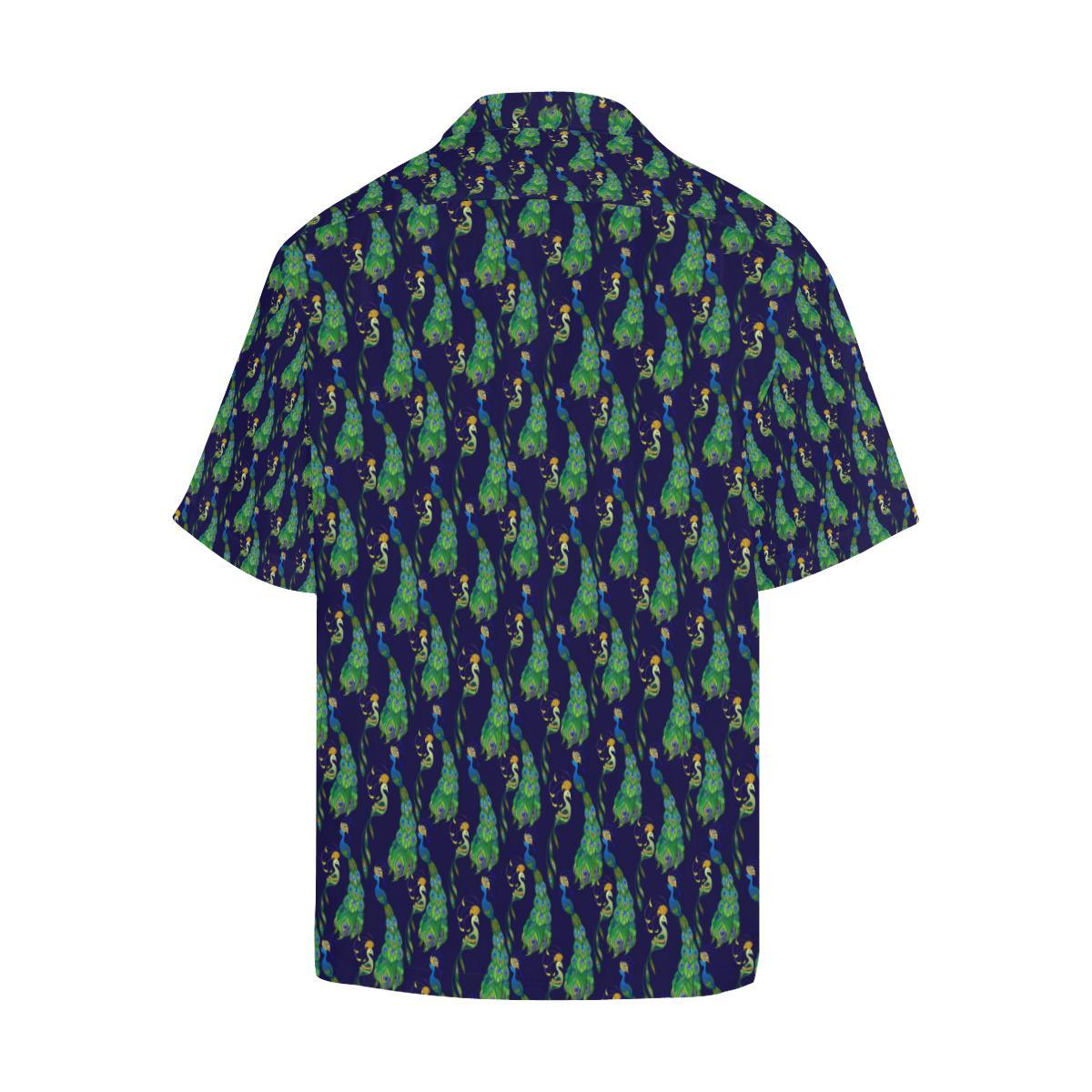 Peacock Art Design Print Men Aloha Hawaiian Shirt