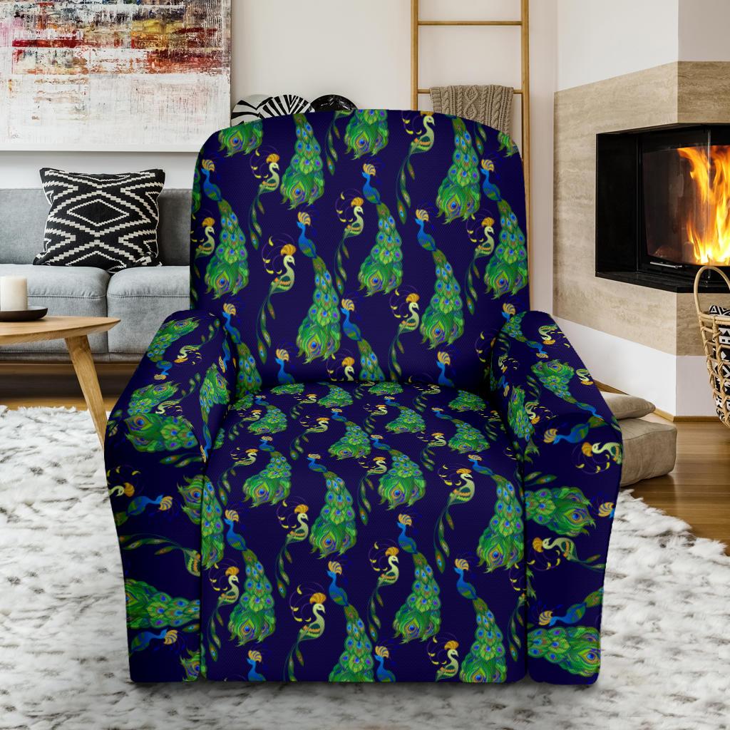 Peacock Art Design Print Single Sofa Slipcover -JTAMIGO.COM
