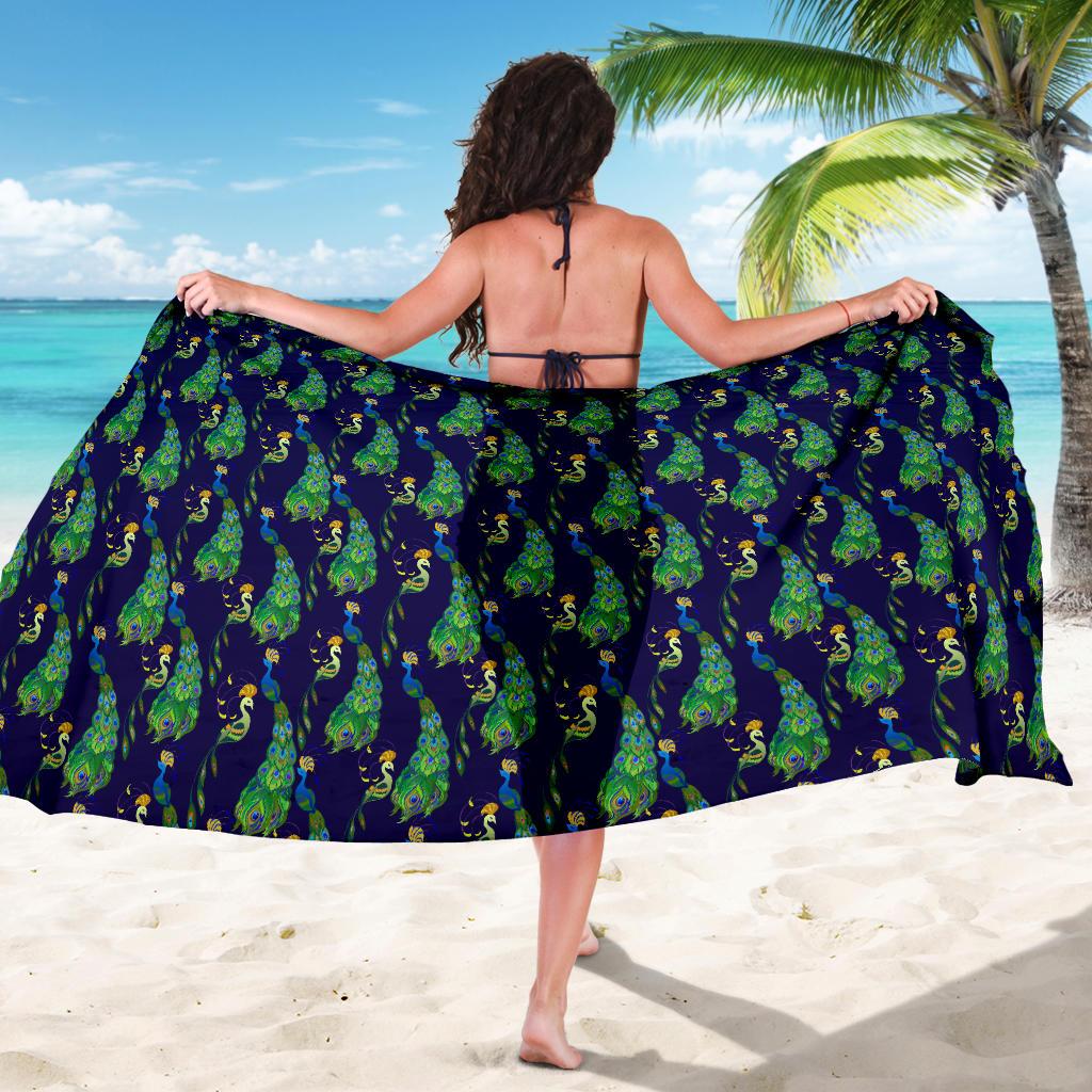 Peacock Art Design Print Sarong Pareo Wrap