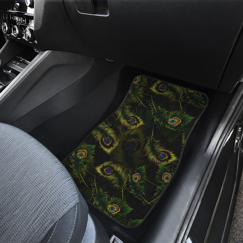 Peacock Feather Pattern Design Print Car Floor Mats