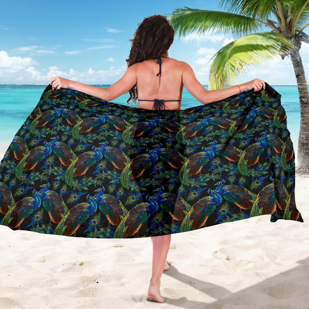 Peacock Themed Design Print Sarong Pareo Wrap