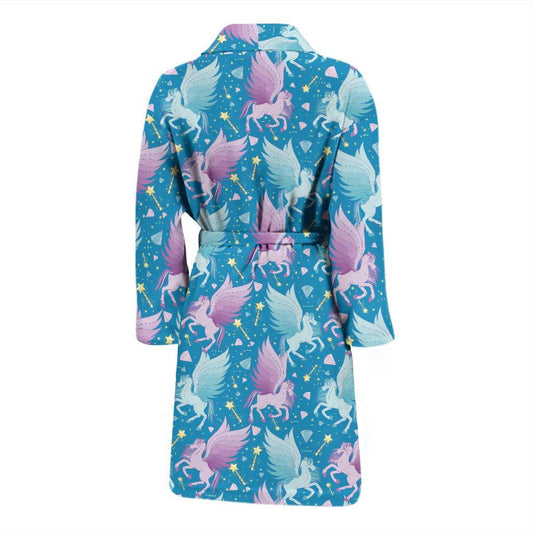 Pegasus Pattern Print Design 04 Men Bathrobe-JORJUNE.COM