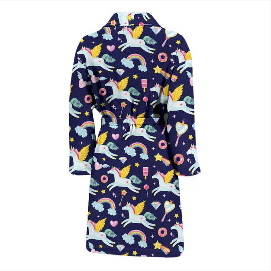 Pegasus Pattern Print Design 05 Men Bathrobe-JORJUNE.COM