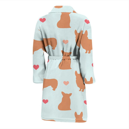 Pembroke Welsh Corgis Pattern Print Design A01 Men Bathrobe-JORJUNE.COM