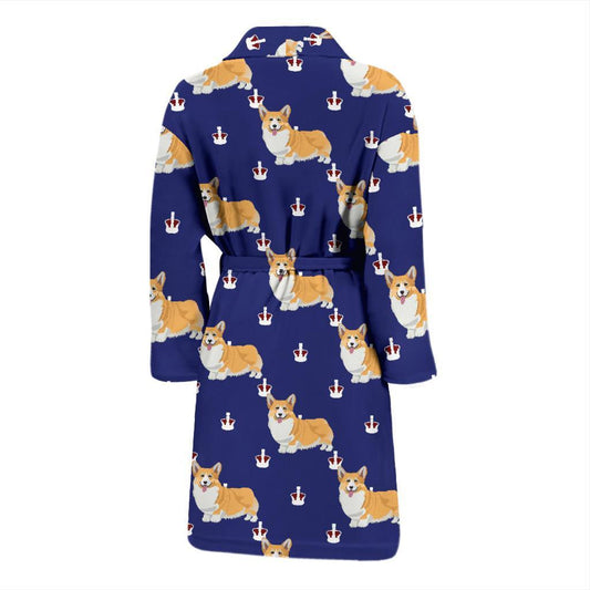Pembroke Welsh Corgis Pattern Print Design A07 Men Bathrobe-JORJUNE.COM