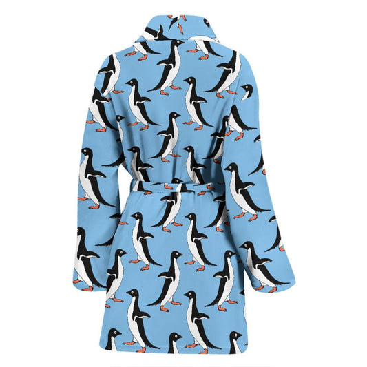 Penguin Dance Pattern Women Bath Robe-JTAMIGO.COM