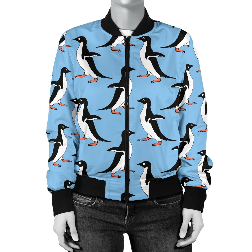 Penguin Dance Pattern Women Casual Bomber Jacket