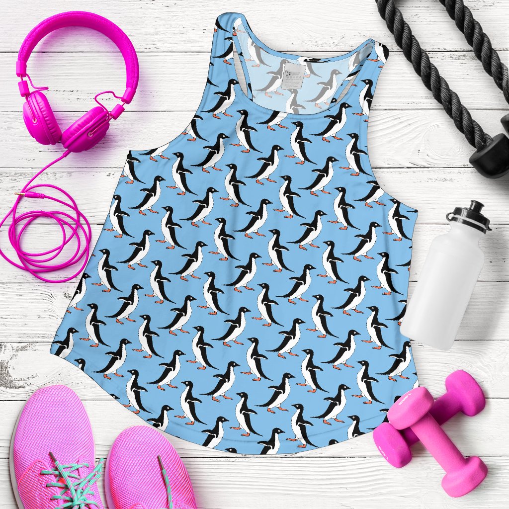 Penguin Dance Pattern Women Racerback Tank Top