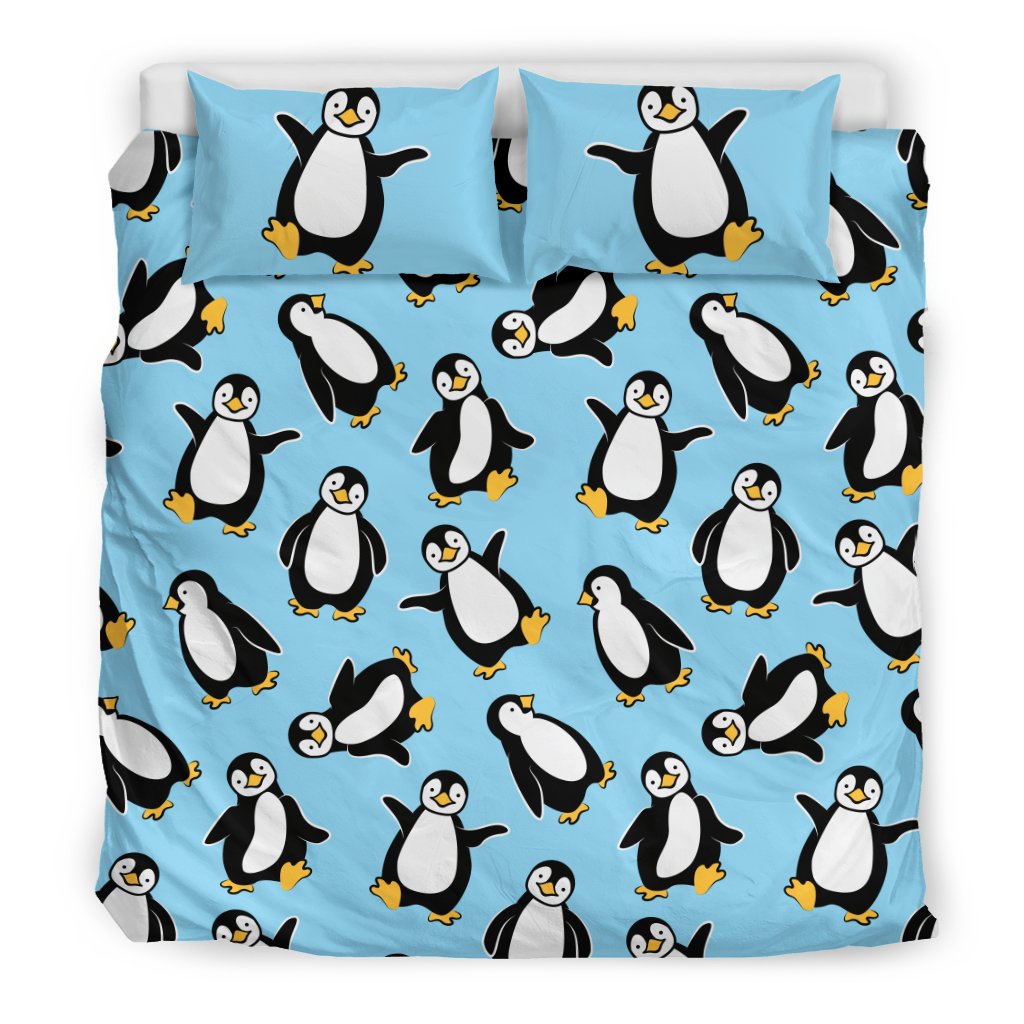 Penguin Happy Print Duvet Cover Bedding Set