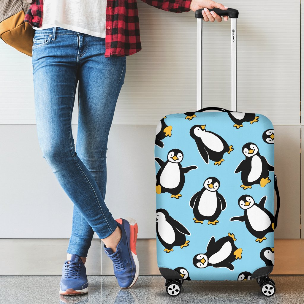 Penguin Happy Print Luggage Cover Protector