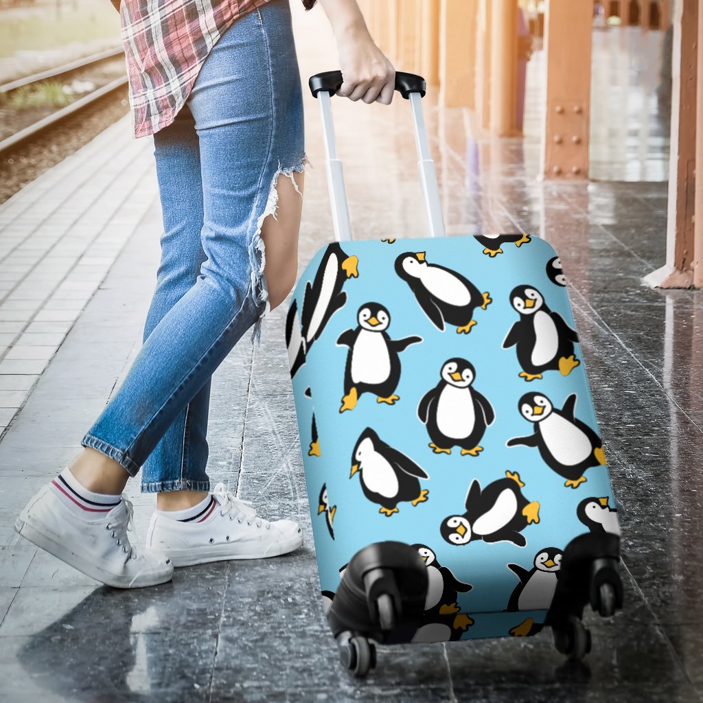 Penguin Happy Print Luggage Cover Protector