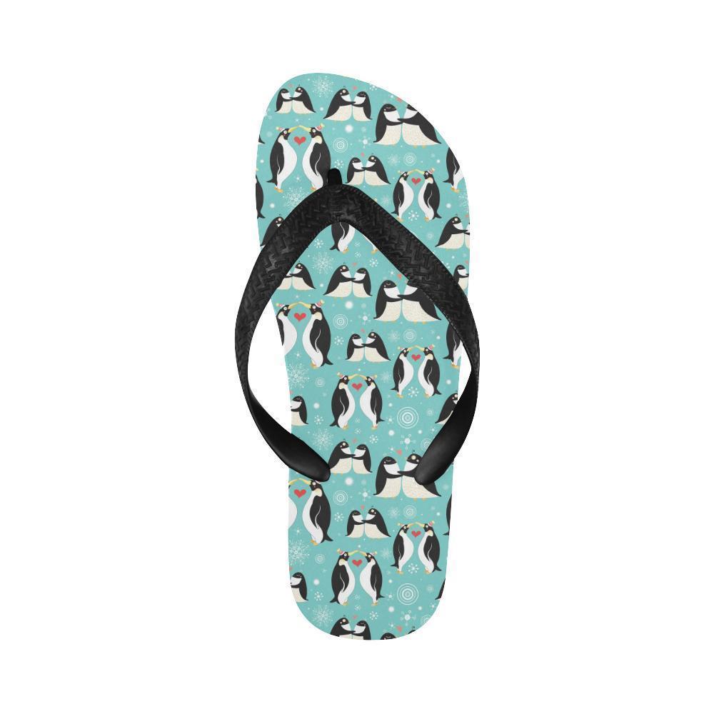 Penguin Love Print Flip Flops-JTAMIGO.COM